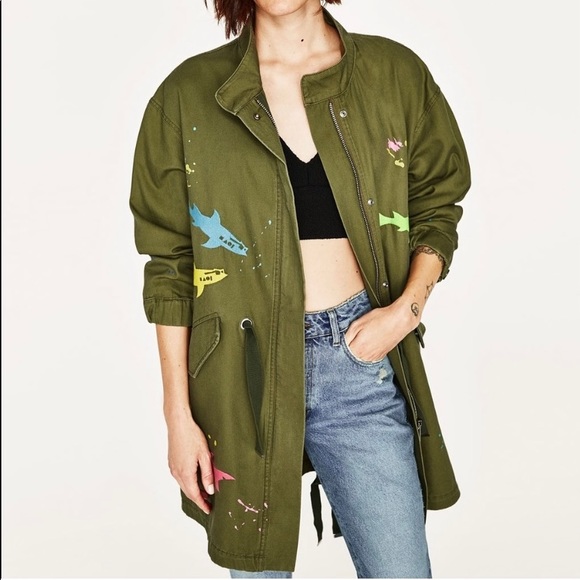 NWOT Zara Maui and Sons Limited Edition Shark Jacket - Picture 2 of 7